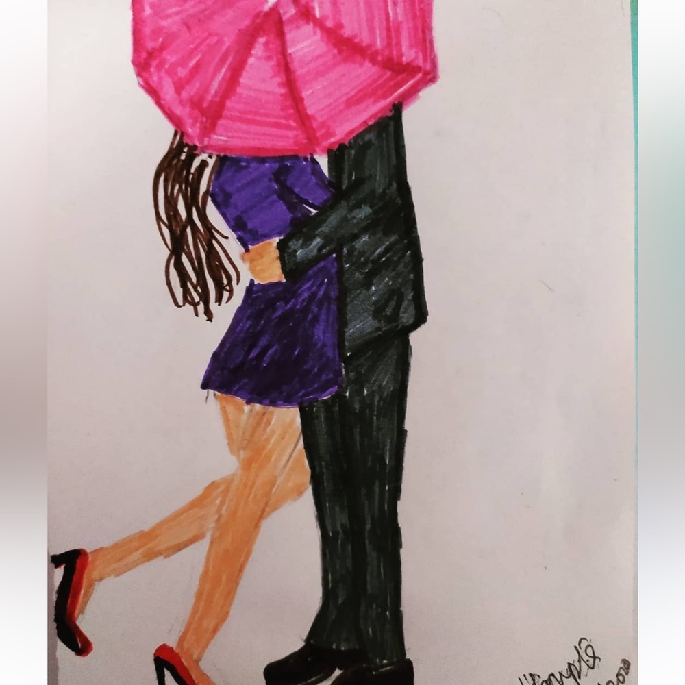 Handmade Sketch Colors Love painting